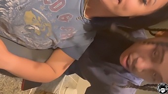 Stepmother With Large Breast Gives A Blowjob While Father Is Away At Work (Part 2)