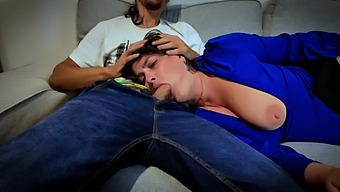 Stepson Gives Rough Deepthroat To Stepmom With Big Natural Tits!