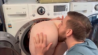 Redhead Stepmom Steve Rickz Gets Her Curves And Pussy Licked In The Washer